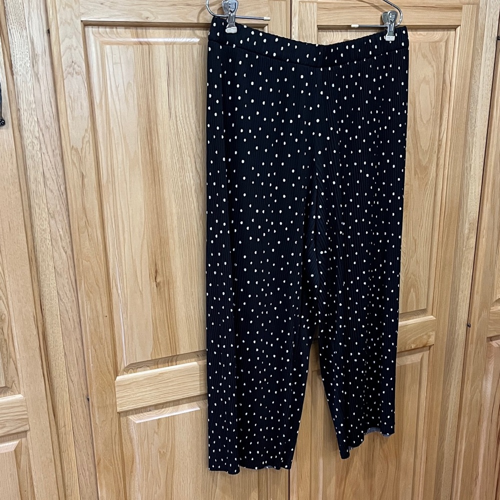 J. Jill Black and White Polka Dot Wide Leg Pants